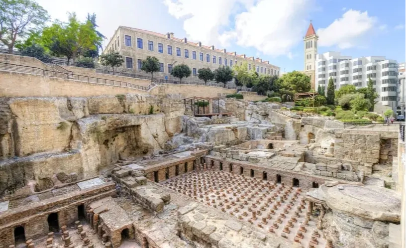 The Roman baths garden